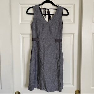 Banana Republic‎ Gray Linen Ribbon Sleeveless Dress Size 2